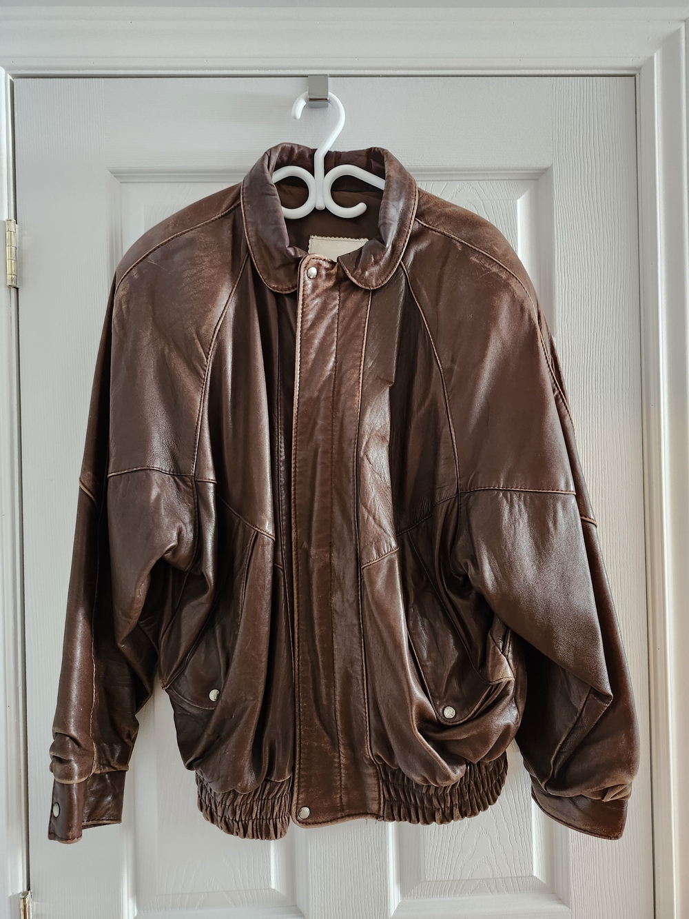 Men's Brown Real Leather Bomber Jacket Vintage - Tailored Casual